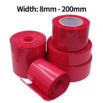 18650 Lipo Battery PVC Heat Shrink Tube Pack 8mm ~ 200mm Insulation Film Wrap Lithium Batteries Case Protection Cable Sleeve Red 1 meter raudona