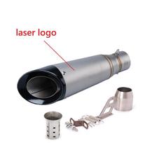 For Kawasaki Ninja Z900 Honda CB650R Yamaha R3 51mm Motorcycle Exhaust Muffler Pipe Escape 335mm Length Type E 51mm