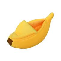 Warm Mat Pet Winter Supplies Cave Indoor Kennel Dog Bed Banana Cat Bed Pet Sleeping Bag Cat Cushion S geltona