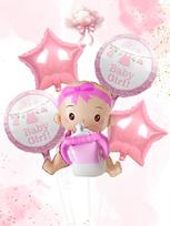 5pcs Standing 3D Gender Reveal Boy or Girl Doll with 18 inch Balloon Set for Gender Reveal Baby Shower Party Creativity Other&18inch