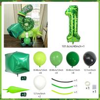 40inch green pixel digital set water droplet balloon 4D square aluminum film balloon birthday decoration game party decoration 40inch