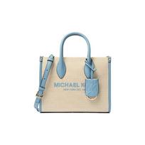 MICHAEL KORS Mirella classic solid color commuter fashion large capacity canvas handbag regular women's blue mėlyna