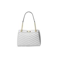 MICHAEL KORS Whitney Metal Brand Logo PU Handbag Medium Women's White auksas