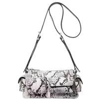 MICHAEL KORS DAKOTA Logo Leather Crossbody Bag Small Women's White with Light Gray balta
