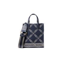 MICHAEL KORS Gigi Presbyopia Pattern Fabric and Artificial Leather Tote Bag Tote Bag Shopping Bag Crossbody Bag Clutch Mini Women’s Navy Blue mėlyna
