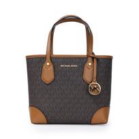 MICHAEL KORS Eva Letter Logo Presbyopia Printed Retro Cowhide Tote Bag Tote Bag Shopping Bag Shoulder Handbag Mini Women's Dark Brown ruda