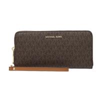 MICHAEL KORS Letter Logo Zipper Closure Coated Canvas Wallet Large Women's Brown ruda