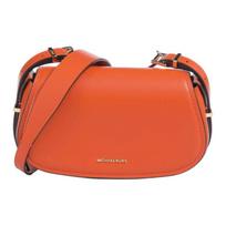 MICHAEL KORS Lydia Gold Metal Logo Detail Cowhide Shoulder Bag Small Women's Orange auksas