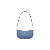 MICHAEL KORS Leida Silver Logo Leather Shoulder Bag Crescent Bag Women's Black/Milk White/Blue juoda
