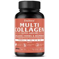 Daugialypio kolageno kompleksas 2000 mg maisto papildas, su bioperinu, 120 kapsulių buteliuke 120 Capsules black