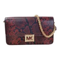 MICHAEL KORS Sonia Letter Logo Flap Snake Chain Niche Artificial Leather Crossbody Bag Shoulder Bag Medium Women's Red Brown ruda