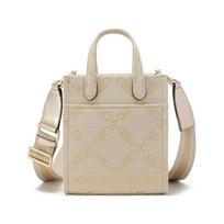 MICHAEL KORS Gigi Diamond Chain Open Closure Fabric Crossbody Handbag Extra Small Women's Off-White Gold auksas