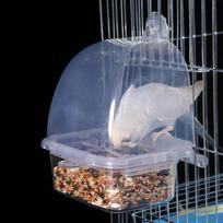 Bird Feeder Transparent Parrot Food Box Spill proof Cup Bird Automatic Feeder