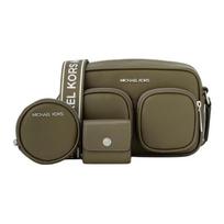 MICHAEL KORS Jet Set Item Silver Logo Logo Cowhide Shoulder Bag Women's Dark Dark Green sidabras