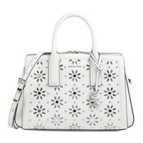 MICHAEL KORS Laila Logo Leather Handbag Small Women's White balta