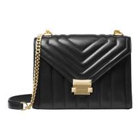 MICHAEL KORS Whitney Quilted Chain Commuting Retro Sheepskin Envelope Bag Shoulder Crossbody Bag Large Women's Pure Black large juoda