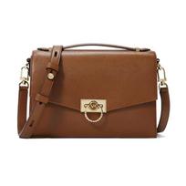 MICHAEL KORS Hendrix gold buckle flip solid cowhide envelope bag hand-held crossbody shoulder bag women's caramel brown auksas