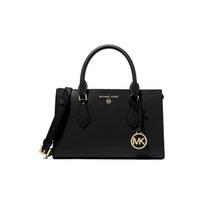 MICHAEL KORS Valerie 24 gold letter logo storage pebbled leather handbag small women's black juoda