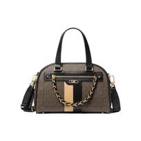 MICHAEL KORS handbag Logo logo chain hardware buckle zipper closure PVC and leather canvas bag shell bag shoulder crossbody small size women's black juoda