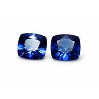 Kvadratinio kirpimo mėlynas natūralus SAFYRAS 20 ct laisvų brangakmenių pora SERTIFIKUOTA 11.7 mm approx mėlyna