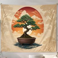 Bonsai Tree tapestry 75x100 juoda