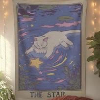 Star Tarot tapestry 75x100 juoda