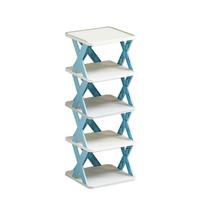 5 Tier Detachable DIY Easy Storage Shoe Rack Organizer Adjustable Stackable Shelf Unit for Home Closet Bathroom Entryway One Size mėlyna
