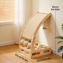 Cat Scratcher Climbing Board Ramp With Ball Maze Vertical Scratching Pad For Home Living Room Apartment Dorm Corner