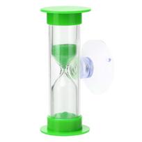 3 Minute Plastic Hourglasses Time Management Suction Cup Hourglasses Desktop Sand Watch Home Decoration for Kitchen Office žalia