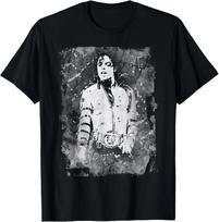 Michael Jackson Bad World Tour 1988 Black and White Splatter T-Shirt XL gray