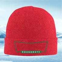 New Red text Doughnuts brand logo Unisex Women Unisex Knitted Hat Beanie Pullover Cap Winter Thermal Warm Christmas Outdoor Cycling
