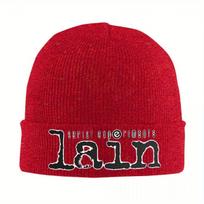 New Serial ExperiUnisexts Lain  Knitted Hat Womens Unisexs Beanie Winter Hats Acrylic Anime Lwakura Sci Fi Unisexga Casual Caps