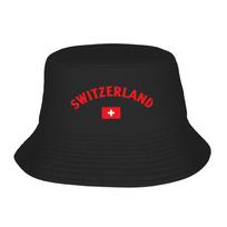 Switzerland Flag  Bucket Hat Summer  Trendy FisherUnisex Hats For Women Foldable Fishing Caps Outdoor Printed Sun Hats One Size