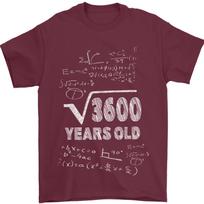 60th Birthday 60 Year Old Geek Funny Maths Mens T-Shirt 100% Cotton S įvairiaspalvis