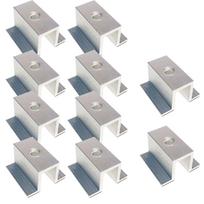 10Pcs Solar Middle Clamp PV Modules Cleaning Clips For Frame Height 25-50MM Aluminum Alloy Solar Power Solar Accessories Parts