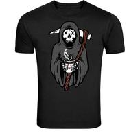 Grim Reaper Coffee T-Shirt - Funny Death Drinking Coffee Graphic S įvairiaspalvis