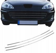 Peugeot 407 Chromuotos Juostelės Grotelės Priekinė Dalies Apdaila 3 Vnt Tiuningas