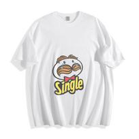Single Pringles T-Shirt Mens Womens Tees Top - Hilarious Tearful Mustache Design Unisex Tee S