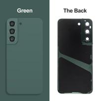 For Samsung S22 SM-S901B Battery Back Cover with Camera Lens Phone Rear Housing Replacement Accessory žalia