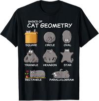 Cat Geometry Math Funny Cat Gifts For Cat Dad, Cat Mom, T-Shirt Mens Womens Tees Top S