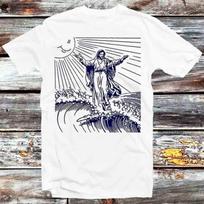 The Wave Off Kanagawa Surfing Jesus T Shirt Mens Womens Tees Top B963 S