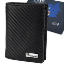 Męski Portfel Skórzany Klasyczny Rfid Duży Czarny Carbon Premium Beltimore