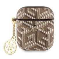 Etui Guess Gcube Charm Do Airpods 1/2 Cover, Brązowy/Brown