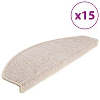 vidaXL Laiptų kilimėliai, 15 vnt., 65x24x4 cm, pilkai rudi, pusapvaliai, dideli