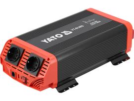 Įtampos keitiklis 1000 W iš 12 V DC automobilio akumuliatoriaus → 2×230 V AC su USB USB-C YT-81483 YATO
