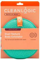 Masažinė plaušinė Cleanlogic Bath & Body Sensitive Dual-Texture Exfoliator, 12.5 cm x 12.5 cm, (spalva/dizainas parenkami atsitiktine tvarka)
