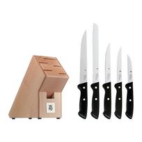 5 peilių rinkinys su nerūdijančio plieno virtuviniu bloku WMF Cromargan® Classic Line