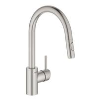 Grohe Concetto supersteel spalvos maišytuvas virtuvės plautuvei su dušeliu