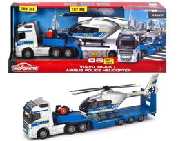 Žaislinis automobilių vilkikas Majorette Volvo Truck + Airbus Police Helicopter 213716000038, 1:43, mėlyna sp./balta sp.