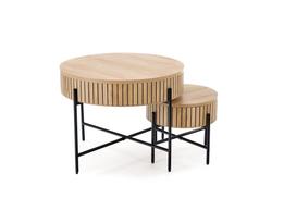 Kavos staliukų komplektas Deante, ruda sp./juoda sp., 40 - 67 cm x 40 cm x 36 - 50 cm, 2 vnt.
